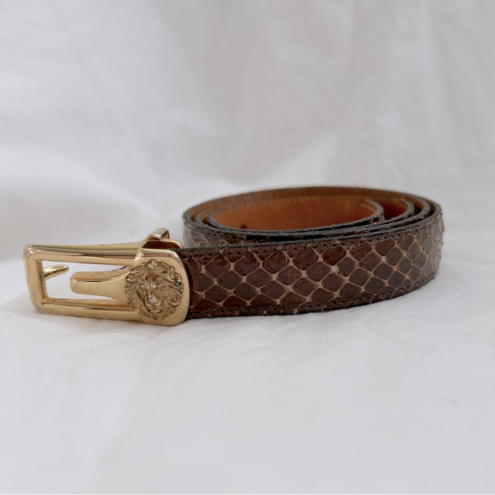 Vintage Anne Klein Snakeskin Thin Belt 33”